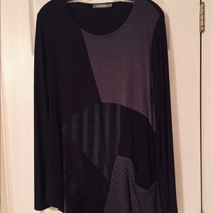New without tags Alembika XL 5 mixed fabric tunic